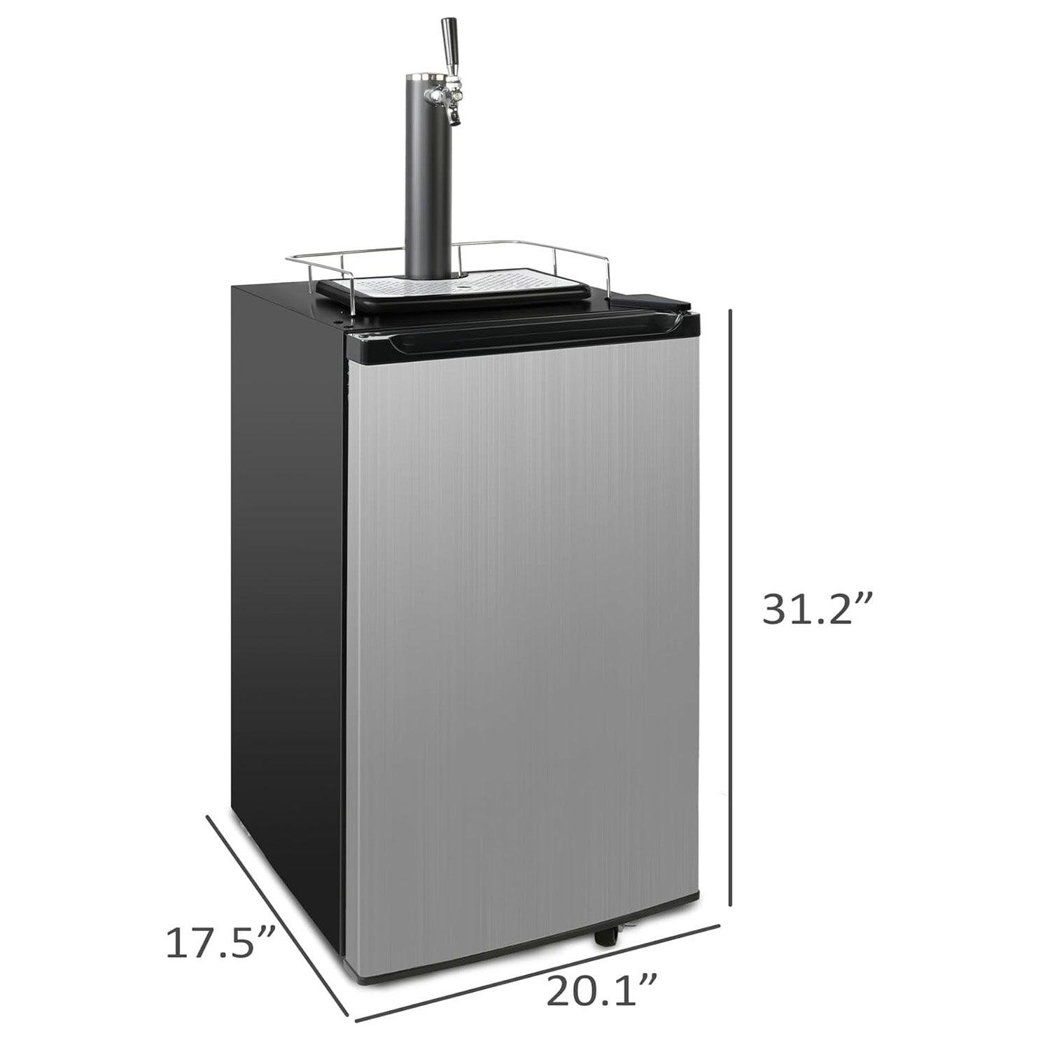 3.4 Cu.Ft Beer Kegerator Beverage Refrigerator Single Tap Direct Draw Beer Dispenser - Luckyermore