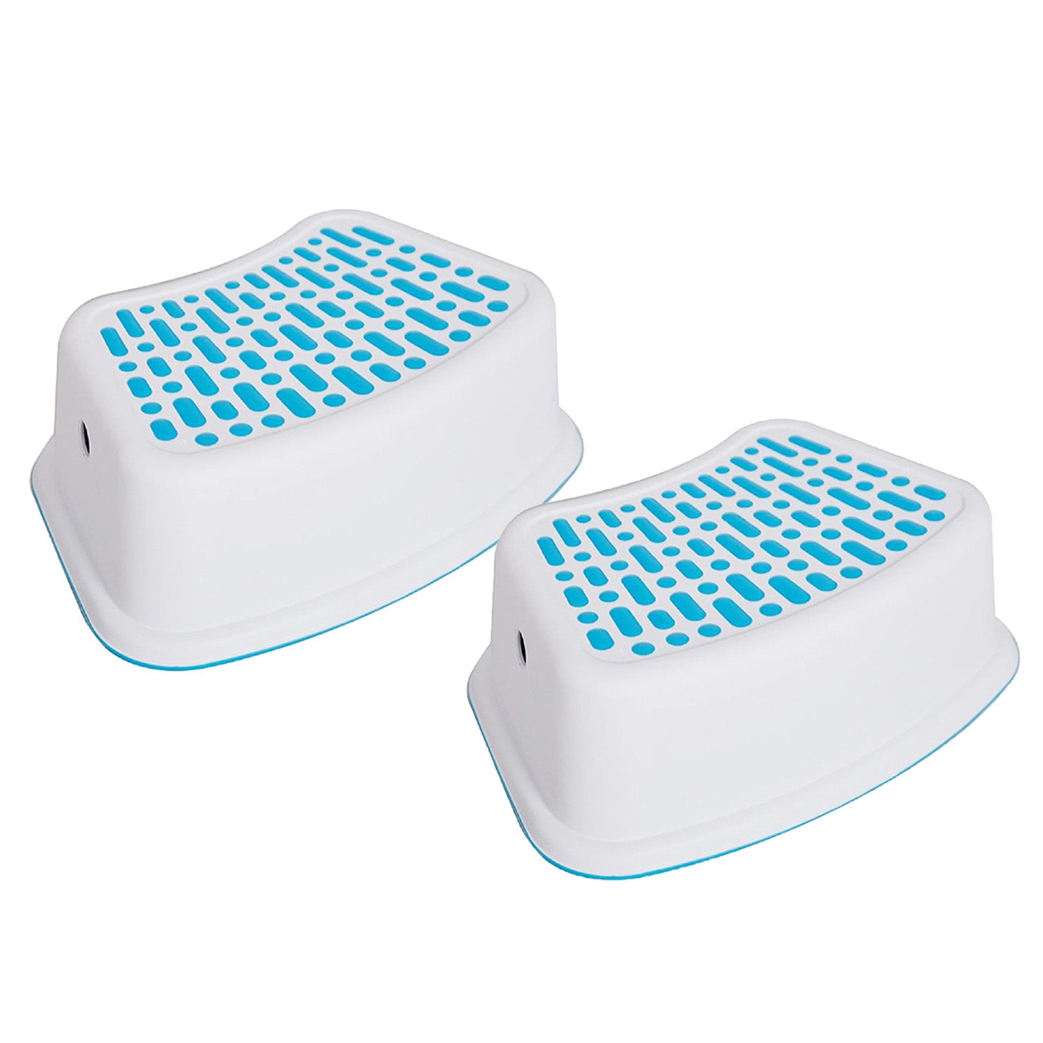Set of 2 Step Stools, Lightweight Anti-Slip Plastic Toilet Stool for Potty Training, Blue - Luckyermore