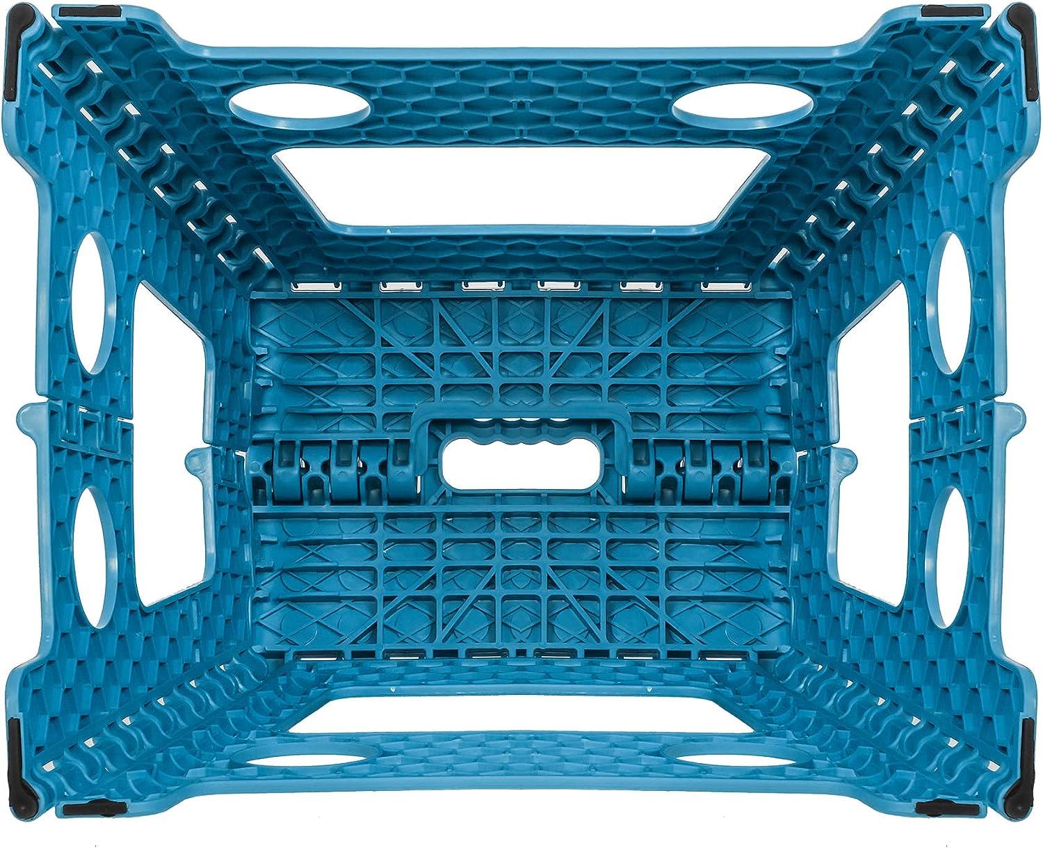 Set of 2 Folding Step Stool 15.7" with Non-Slip Surface and Portable Handle, Blue - Luckyermore
