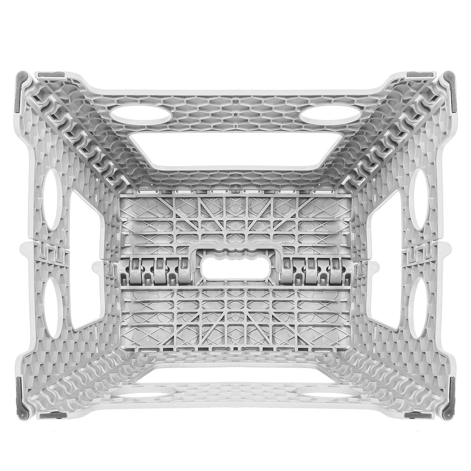 Set of 2 Folding Step Stool 15.7" with Non-Slip Surface and Portable Handle, White - Luckyermore