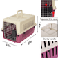 Luckyermore Medium Plastic Cat & Dog Carrier Cage Portable Pet Box Airline Approved Outdoor Kennel Car Travel Box, Red