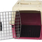 Luckyermore Medium Plastic Cat & Dog Carrier Cage Portable Pet Box Airline Approved Outdoor Kennel Car Travel Box, Red