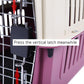 Luckyermore Medium Plastic Cat & Dog Carrier Cage Portable Pet Box Airline Approved Outdoor Kennel Car Travel Box, Red