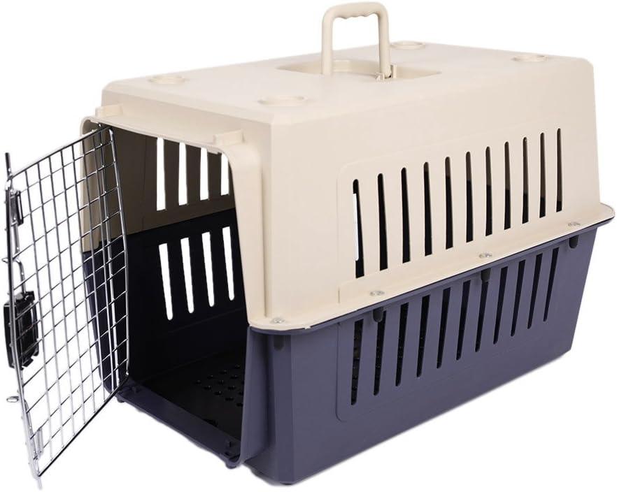 Large Portable Pet Carriers Kennel Crate Airline Approved Kitty Travel Cage for Puppy Bunny Cats, Blue - Luckyermore