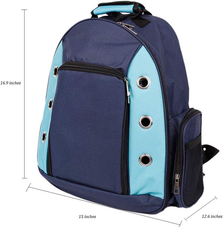 Pet Carrier Backpack With Mesh Widow Dog Cat Small Animals Travel Bag, Blue - Luckyermore