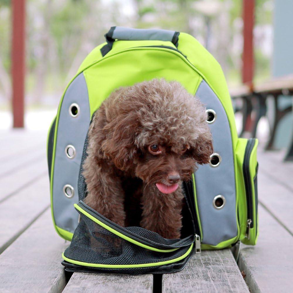 Pet Carrier Backpack With Mesh Widow Dog Cat Small Animals Travel Bag, Green - Luckyermore