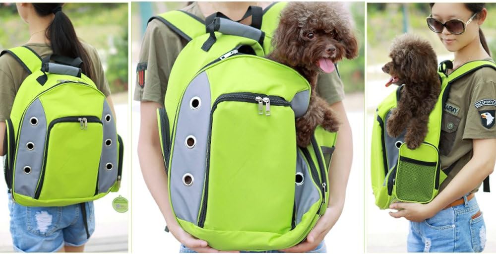 Pet Carrier Backpack With Mesh Widow Dog Cat Small Animals Travel Bag, Green