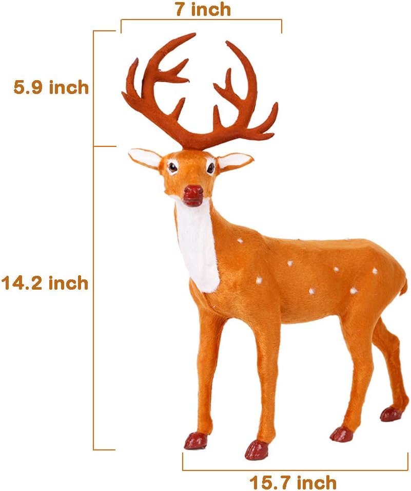 20.1" Craft Christmas Decoration Ornaments Simulation Christmas Reindeer for Home Festival Gift