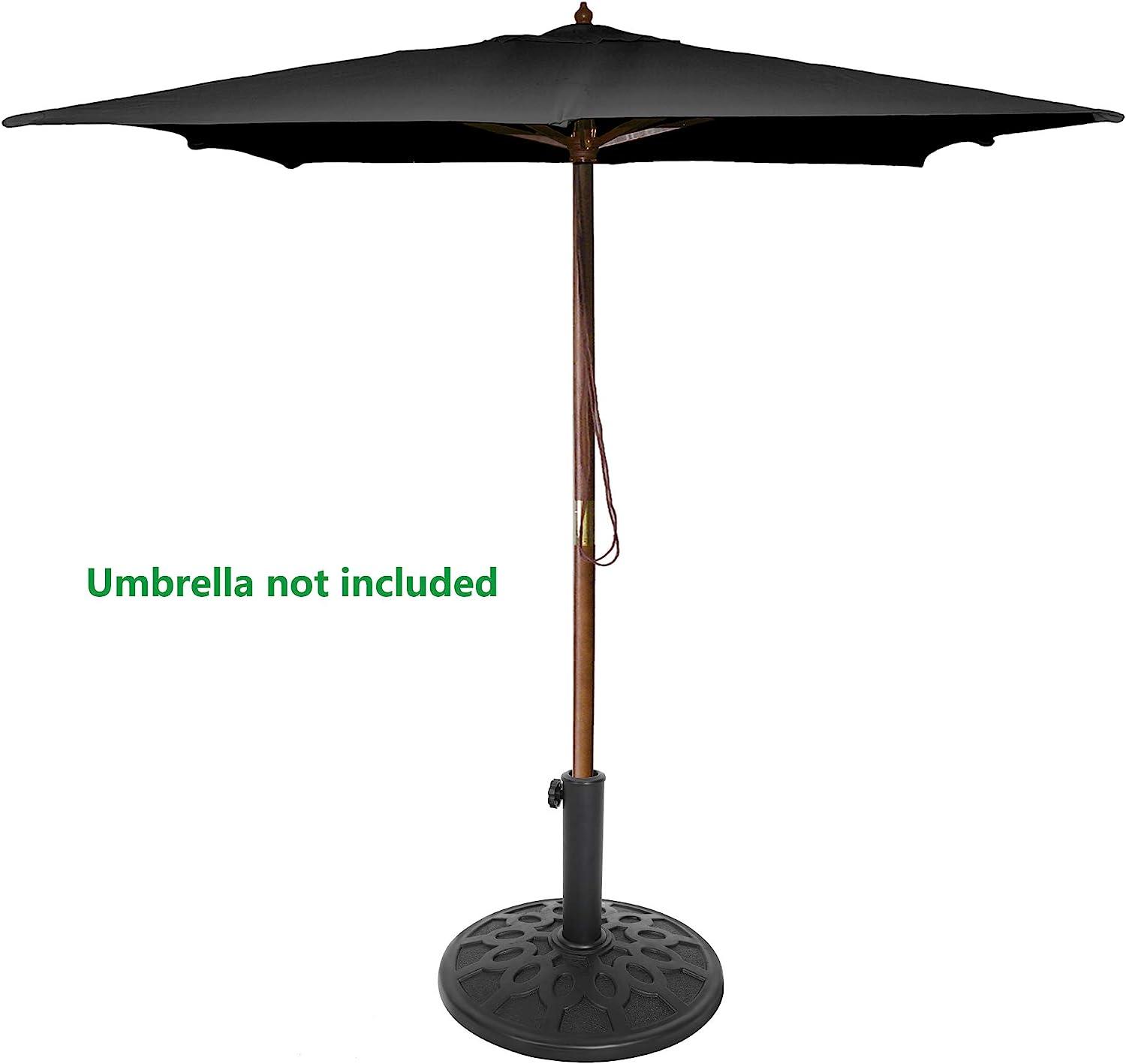 LUCKYERMORE 17" Umbrella Base Patio Outdoor Round Universal Stand Rust Proof, Black