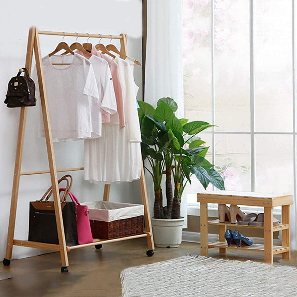 2-Tire Small Shoe Rack Bench Seat 19" Entryway Storage Shelf Bamboo Shoe Rack - Luckyermore