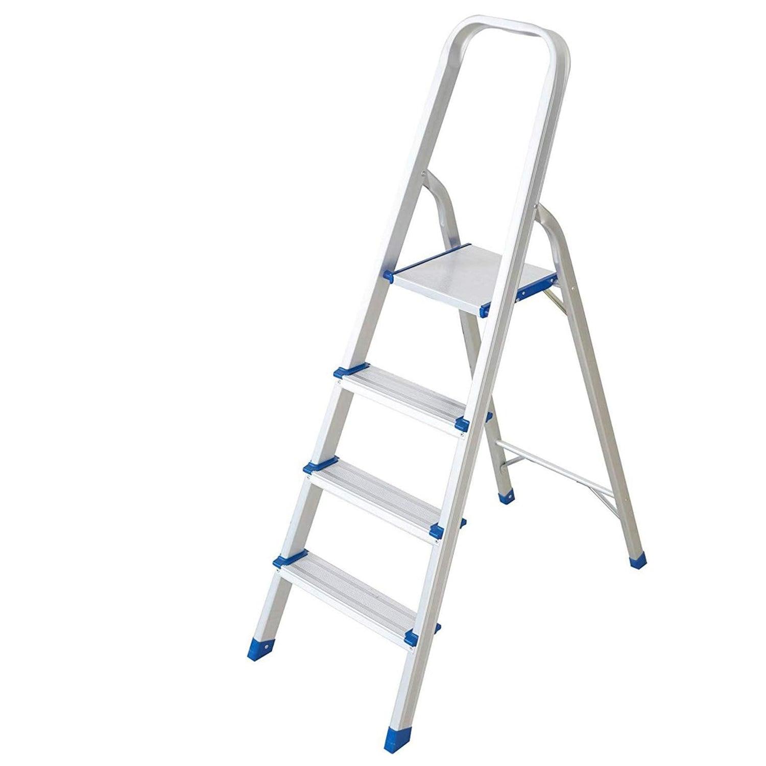 4 Step Ladder Lightweight 330lbs Capacity Folding Aluminum Step Stool for Home Kitchen - Luckyermore