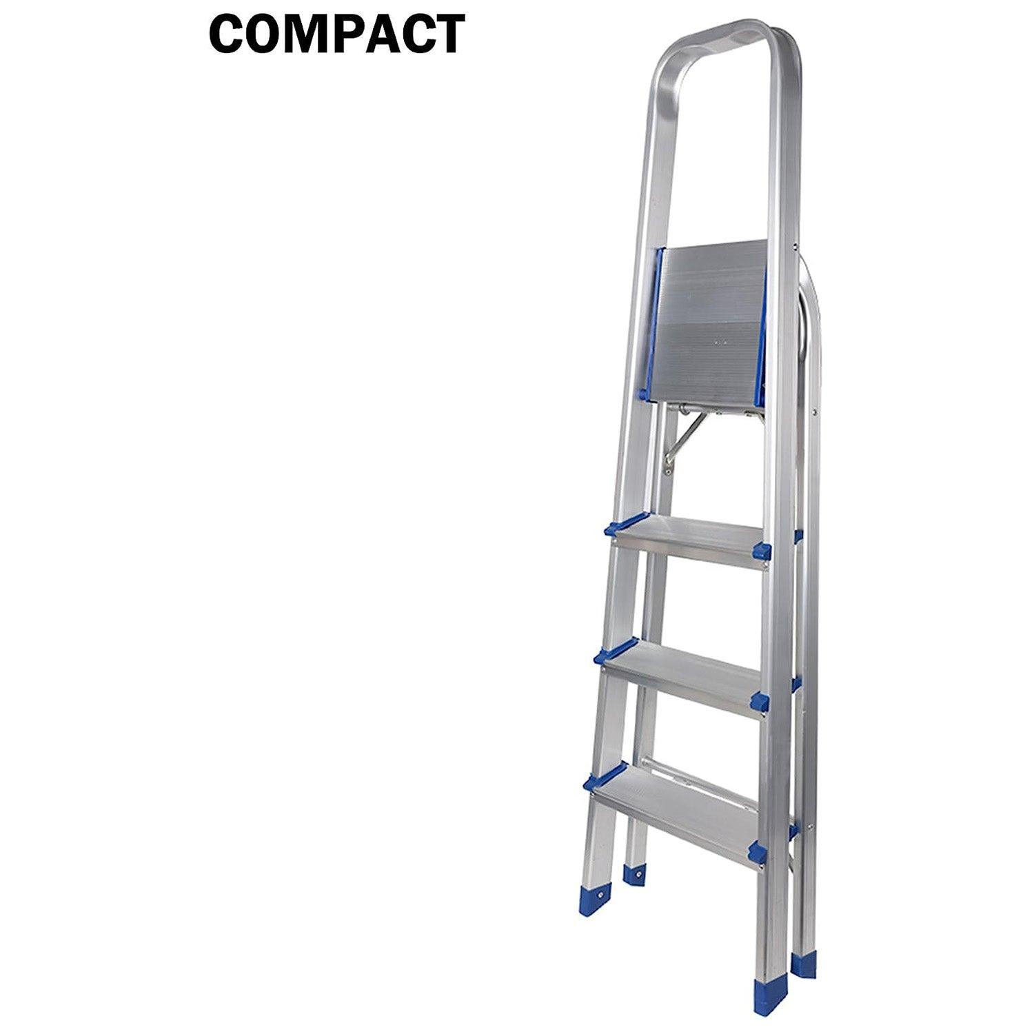 4 Step Ladder Lightweight 330lbs Capacity Folding Aluminum Step Stool for Home Kitchen - Luckyermore