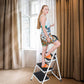 3 Step Stable Folding Step Ladder with Grips Sturdy Step Stool with Wide Pedal, 330 Lbs Capacity