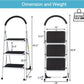 3 Step Stable Folding Step Ladder with Grips Sturdy Step Stool with Wide Pedal, 330 Lbs Capacity