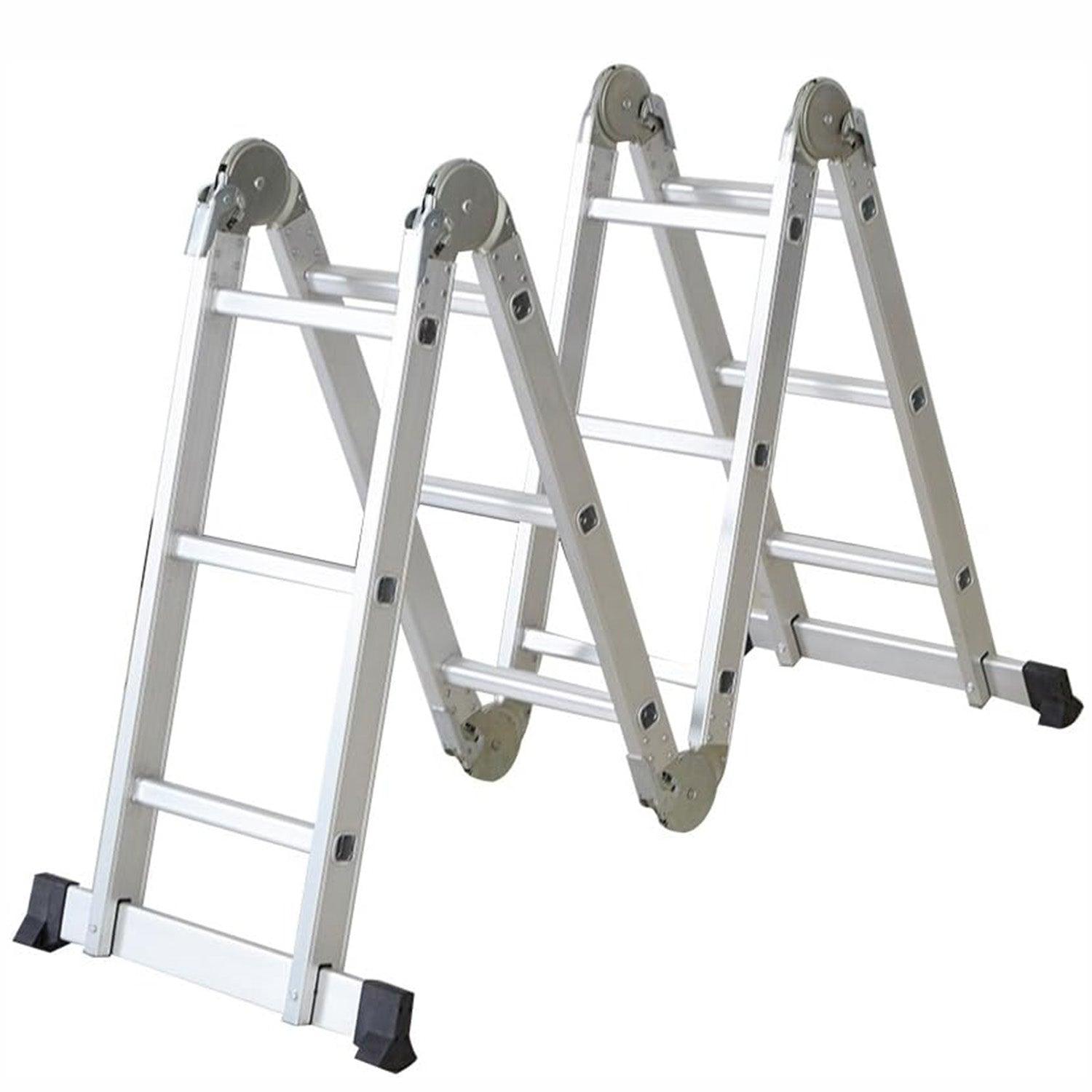 11.5ft Aluminum Multi Purpose Ladder Lightweight Folding Step Ladder - Luckyermore
