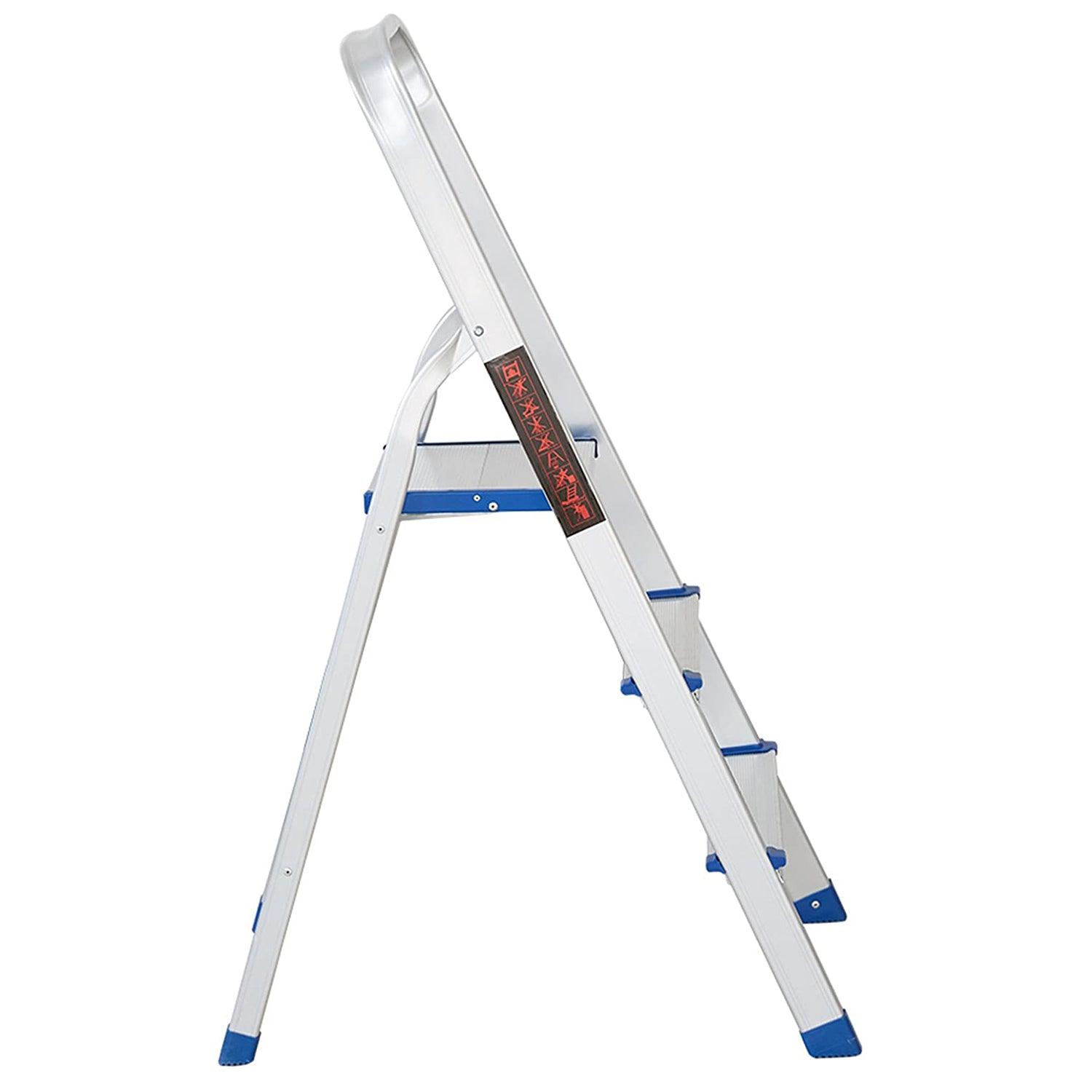 3 Step Ultra Lightweight Step Ladder 330lbs Capacity Aluminum Folding Stool Home Kitchen - Luckyermore