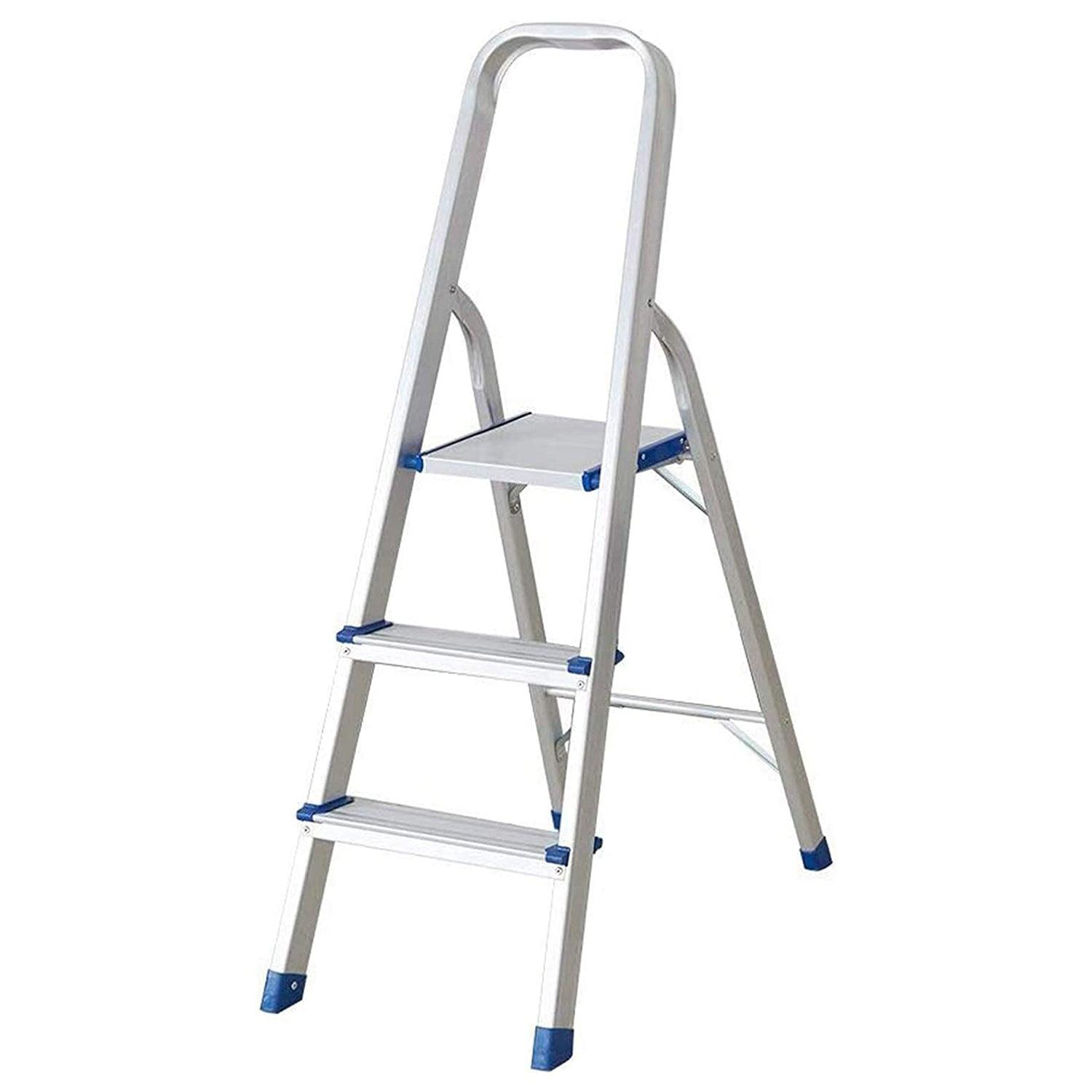 3 Step Ultra Lightweight Step Ladder 330lbs Capacity Aluminum Folding Stool Home Kitchen