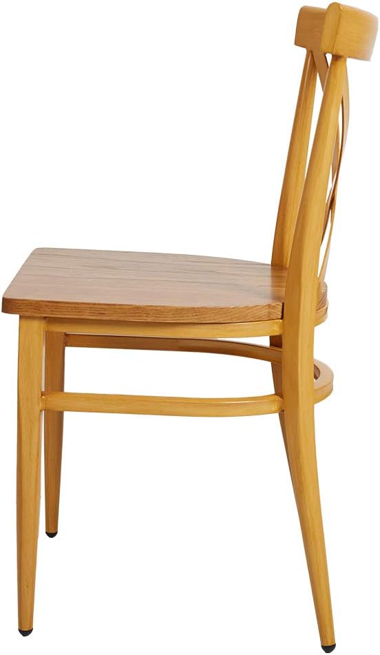 LUCKYERMORE Set of 2 Dining Side Chairs Solid Wood Chair Heavy Duty Metal Frame, Yellow