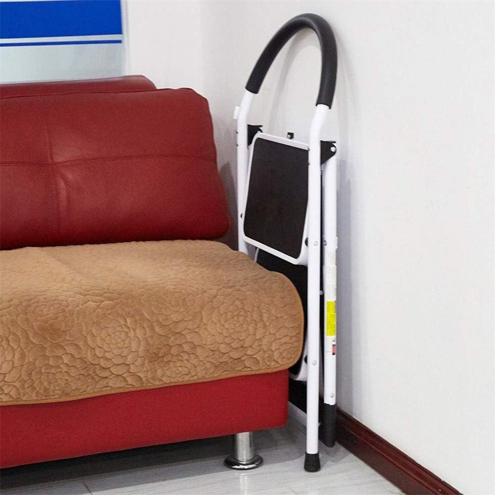 LUCKYERMORE 2 Step Ladder Folding Step Stool with Soft Grip Handle and Anti-Slip Wide Pedal, 330 lbs Capacity