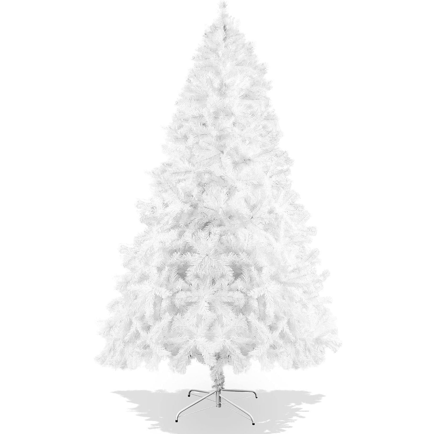 10ft Artificial Christmas Tree Xmas Pine Trees with 2150 Tips Sturdy Metal Stand, White