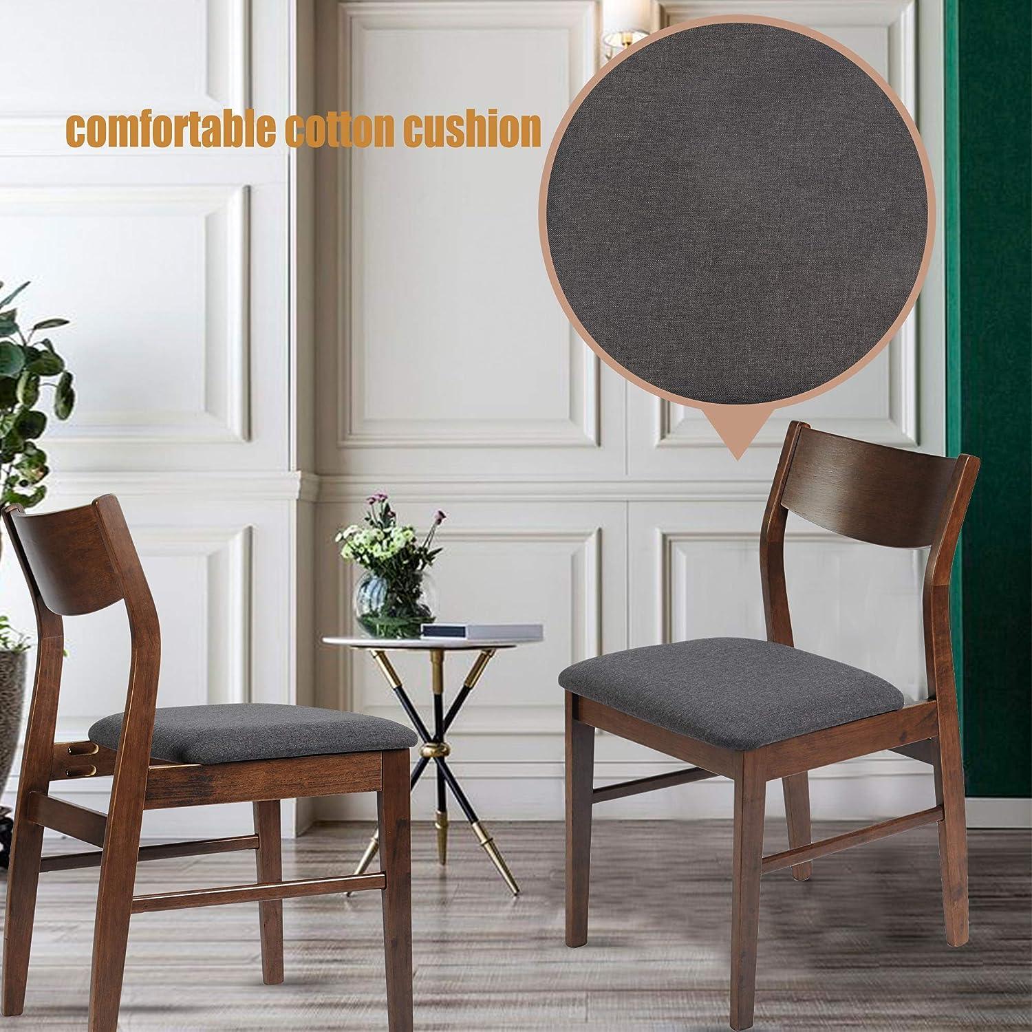 LUCKYERMORE 5 Piece Dining Table Set, 1 Dining Table 47.2" for 4-6 with 4 Dining Chairs Mid-Century Wood Kitchen Dining Set