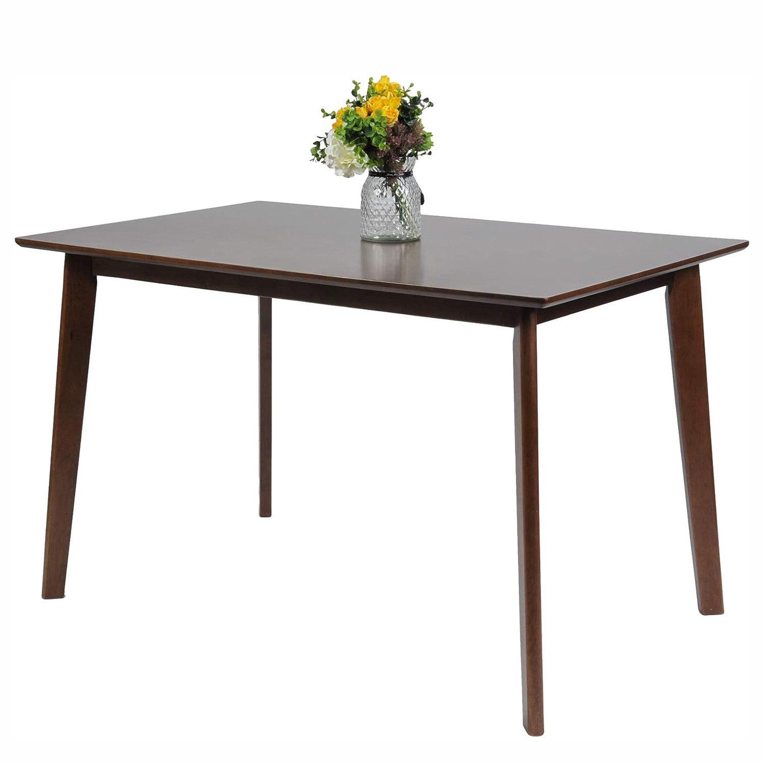 47.2" Rectangle Dining Table for 4-6 Mid-Century Kitchen Table with Solid Wood Leg