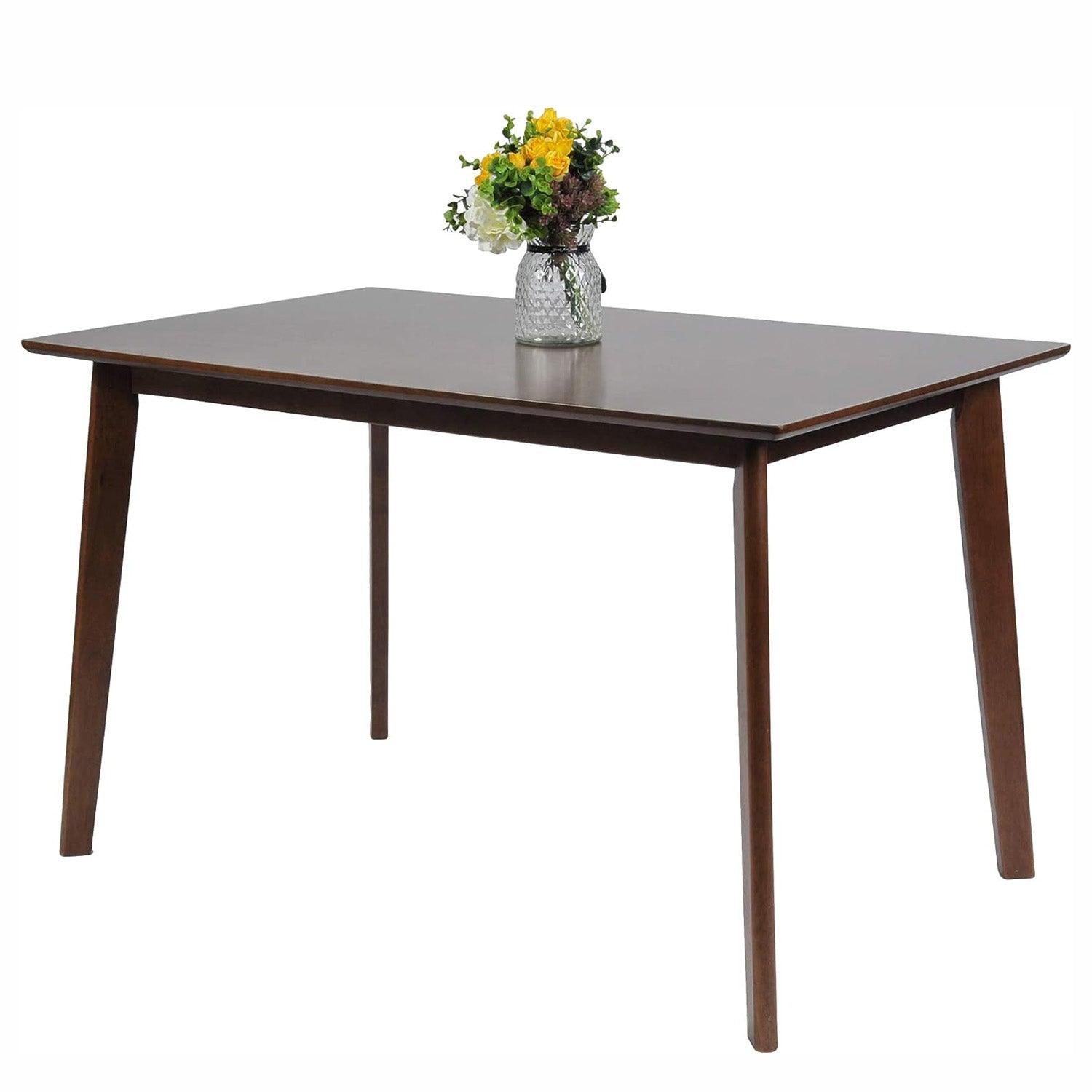 LUCKYERMORE 47.2" Rectangle Dining Table for 4-6 Mid-Century Kitchen Table with Solid Wood Leg