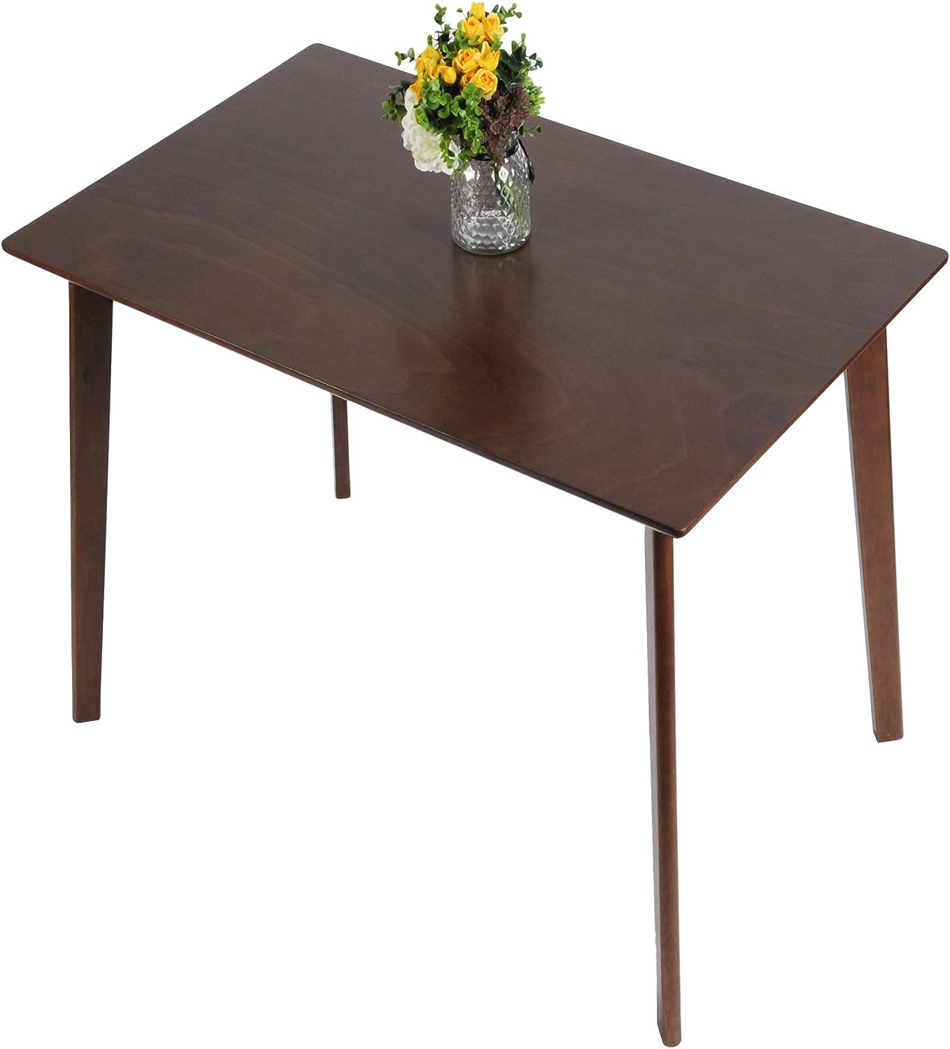 47.2" Rectangle Dining Table for 4-6 Mid-Century Kitchen Table with Solid Wood Leg