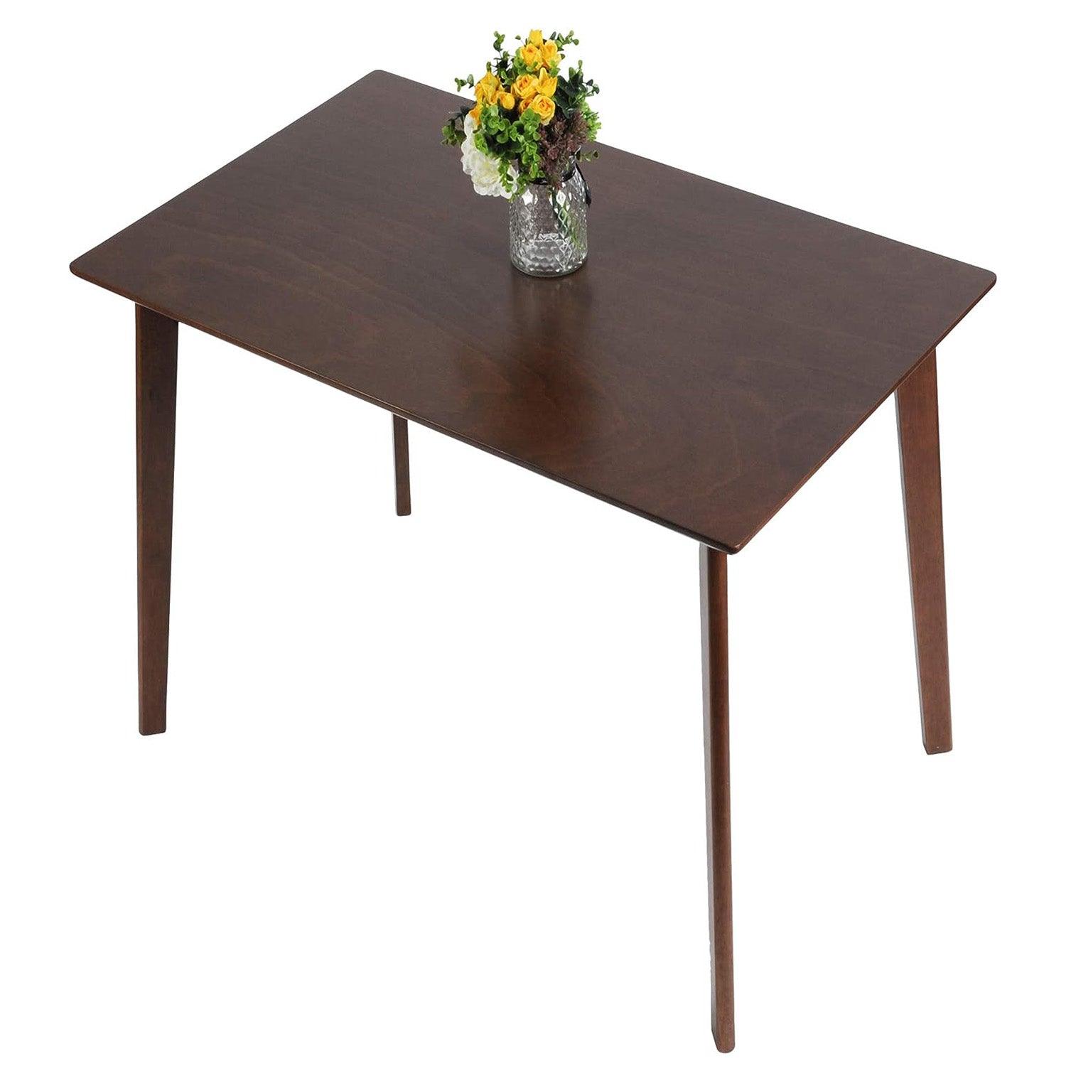 LUCKYERMORE 47.2" Rectangle Dining Table for 4-6 Mid-Century Kitchen Table with Solid Wood Leg