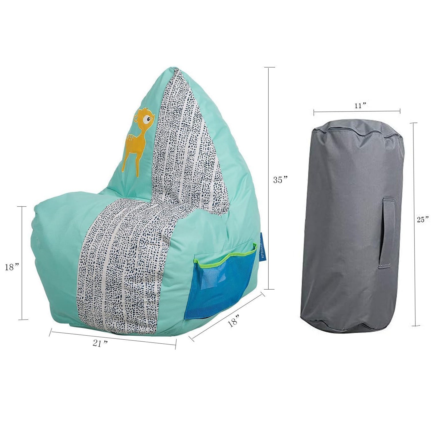 Soft Kids Bean Bag Chair Children Lounger Chairs Sofa - 3 Types - Self-Rebound Sponge, Star - Luckyermore