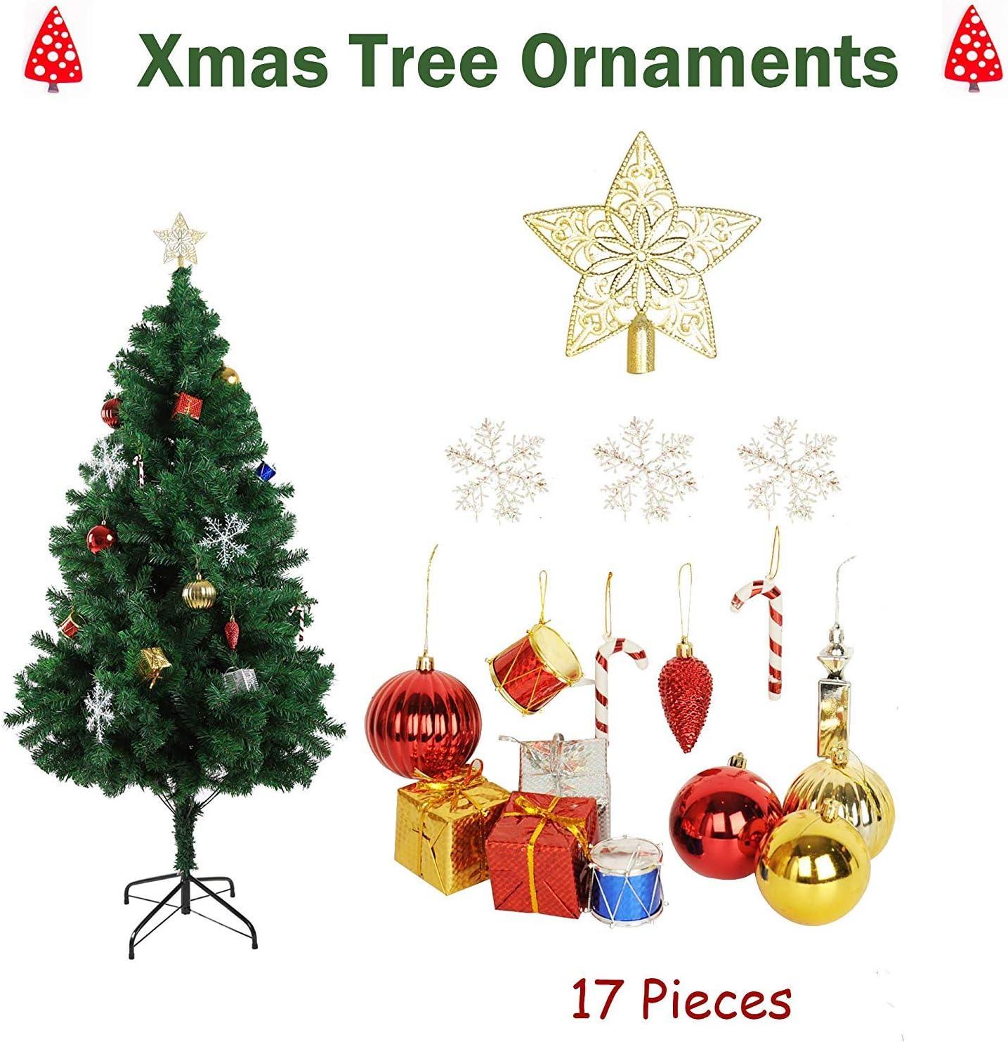 LUCKYERMORE 6ft Premium Spruce Artificial Christmas Tree with 800 Branch Tips Metal Stand, Green