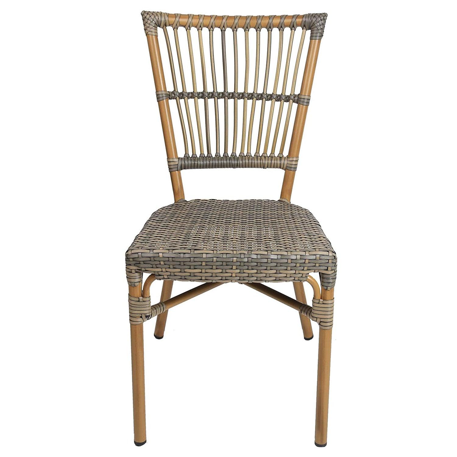 Set of 2 Patio Wicker Chairs Ultra-Light Outdoor Dining Chairs with PE Rattan and Aluminum Frame - Luckyermore