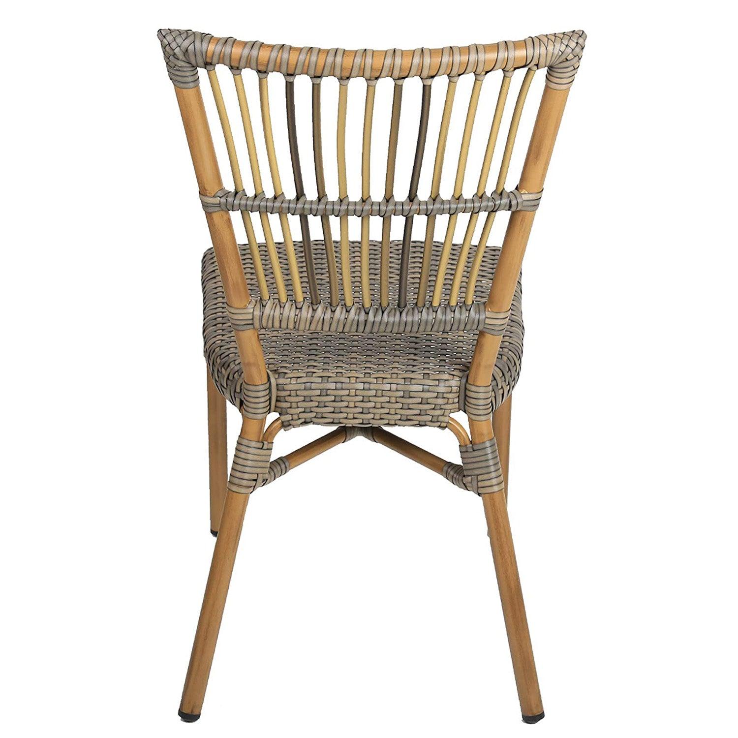 LUCKYERMORE Set of 2 Patio Wicker Chairs Ultra-Light Outdoor Dining Chairs with PE Rattan and Aluminum Frame