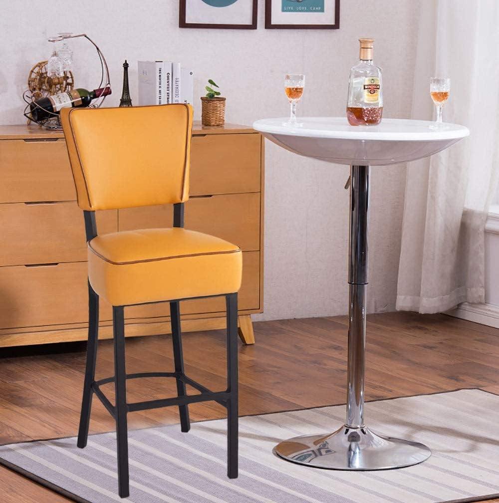 LUCKYERMORE 30” Upholstered Bar Stools Kitchen Chairs Counter Pub Leather Dining Chairs, Orange