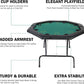 LUCKYERMORE 48" Octagon Folding Poker Table 8 Player Texas Blackjack Poker Mat, PVC Cup Holder