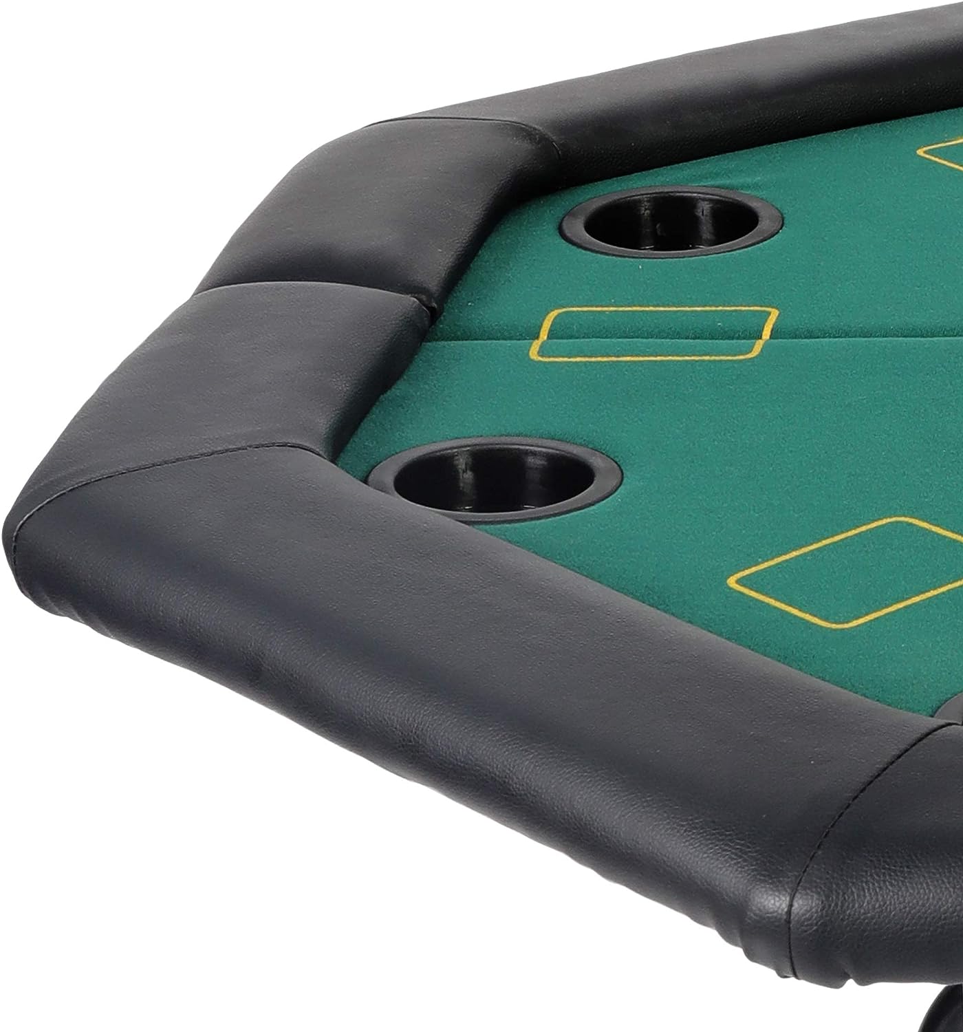 LUCKYERMORE 48" Octagon Folding Poker Table 8 Player Texas Blackjack Poker Mat, PVC Cup Holder