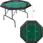LUCKYERMORE 48" Octagon Folding Poker Table 8 Player Texas Blackjack Poker Mat, PVC Cup Holder