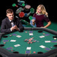 LUCKYERMORE 48" Octagon Folding Poker Table 8 Player Texas Blackjack Poker Mat, PVC Cup Holder