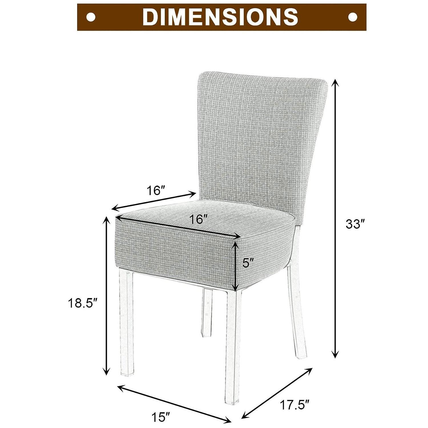 UCKYERMORE Set of 2 Upholstered Dining Chairs PU Leather Modern Dining Room Chairs, Coffee