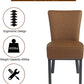 LUCKYERMORE Set of 2 Upholstered Dining Chairs PU Leather Modern Dining Room Chairs, Coffee