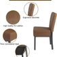 LUCKYERMORE Set of 2 Upholstered Dining Chairs PU Leather Modern Dining Room Chairs, Coffee