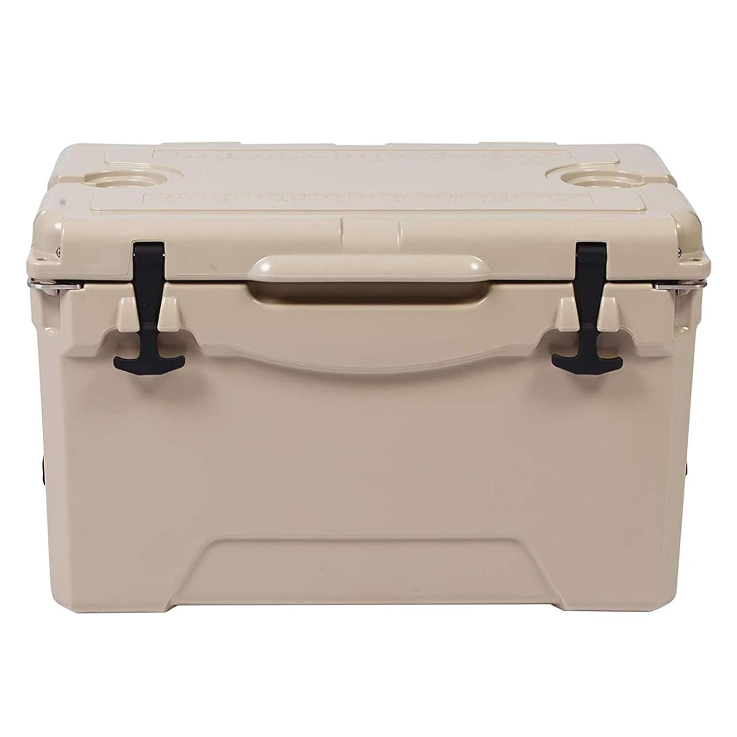50QT Rotomolded Insulated Ice Cooler 3-5 Days Ice Chest with Built-in Fish Ruler, Bottle Opener, Cup Holder