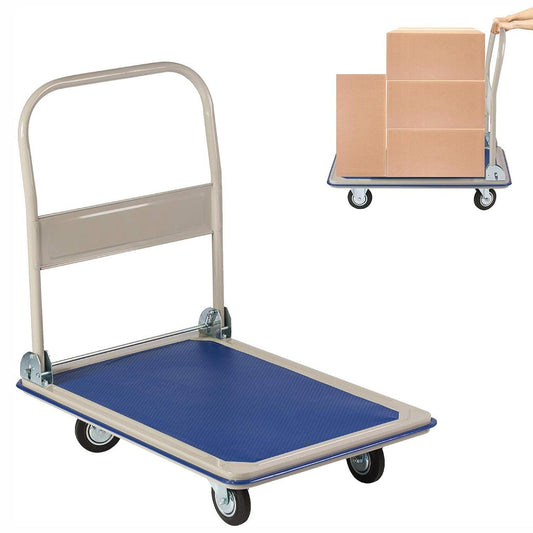 660lbs Folding Platform Cart Hand Truck Moving Push Flatbed Dolly Cart