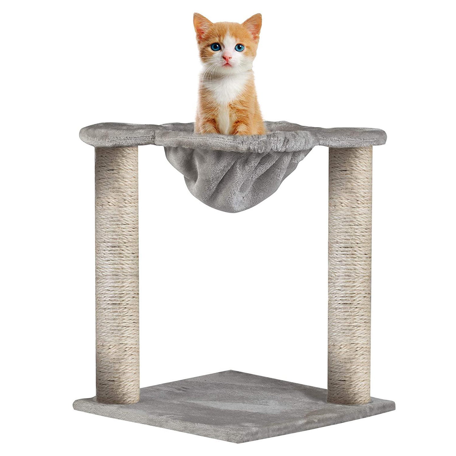 Cat Tree Cat Scratching Cat Climber with Condo Cat Tower Furniture and Hammock,Sisal-Covered, 19.7" - Luckyermore