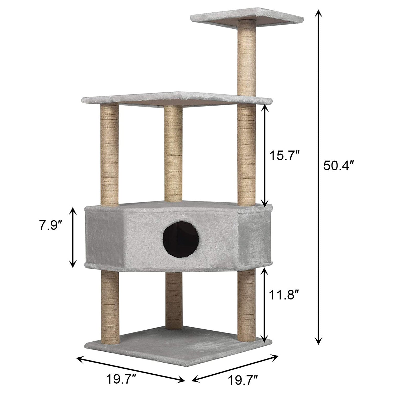 Condo Pet Furniture Multi-Level Kitten Activity Tower Play House with Sisal Scratching Posts Perch (Style 8) - Luckyermore