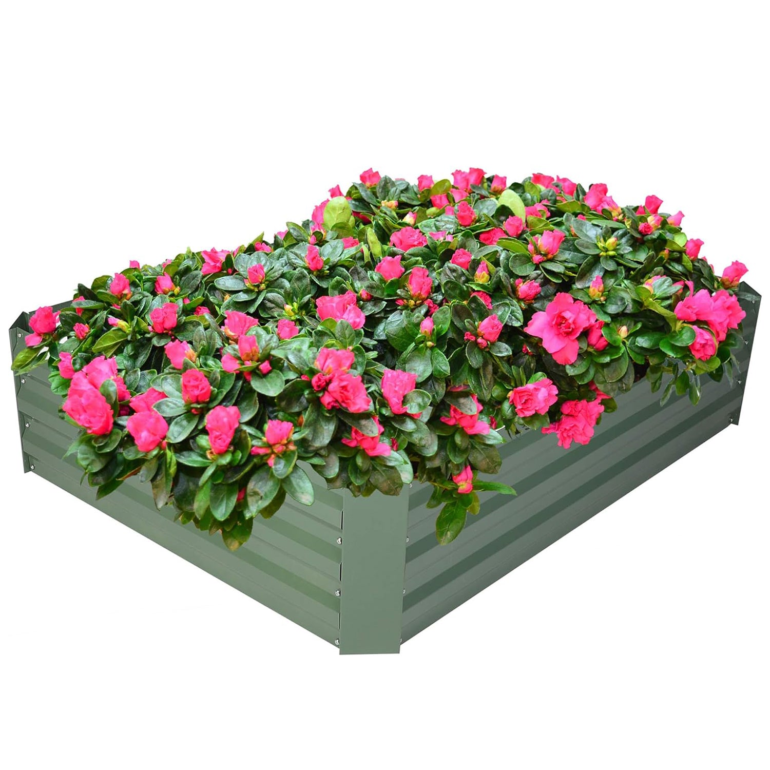 48"x36"x12" Raised Garden Bed Galvanized Planter Box Anti-Rust Coating Planting Vegetables Herbs and Flowers