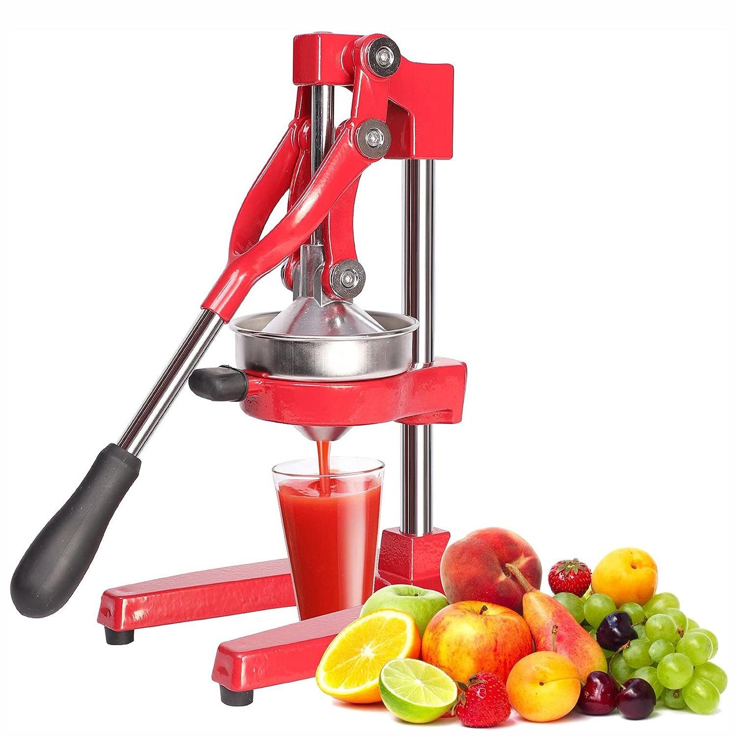 Manual Citrus Juicers, Professional Hand Press Orange Lemon Citrus Squeezer, Red