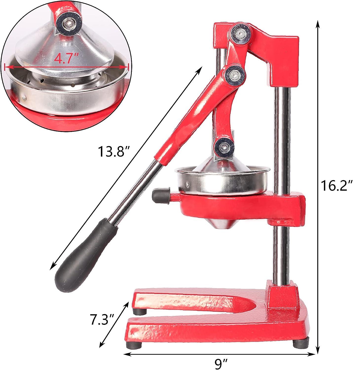 Manual Citrus Juicers, Professional Hand Press Orange Lemon Citrus Squeezer, Red - Luckyermore