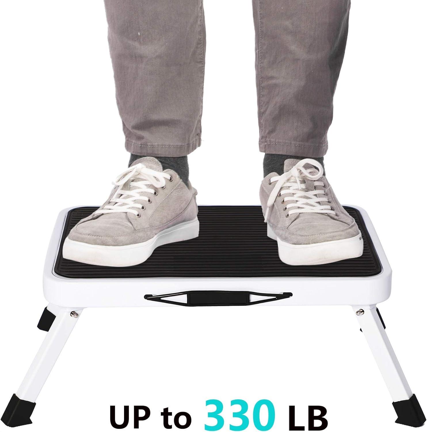 One Step Stool Portable Folding Anti-Slip Lightweight Ladder with Wide Pedal, 6.7" - Luckyermore