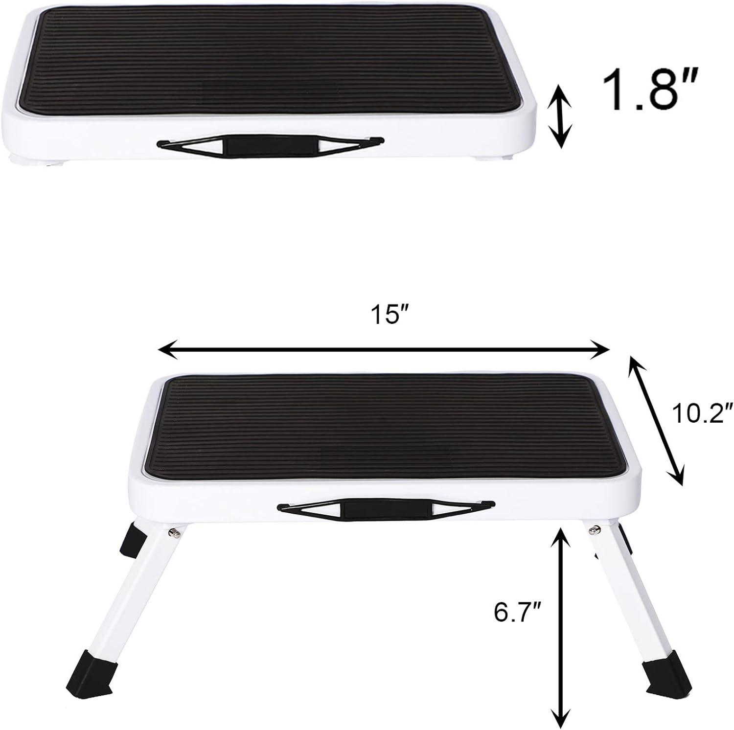 One Step Stool Portable Folding Anti-Slip Lightweight Ladder with Wide Pedal, 6.7" - Luckyermore